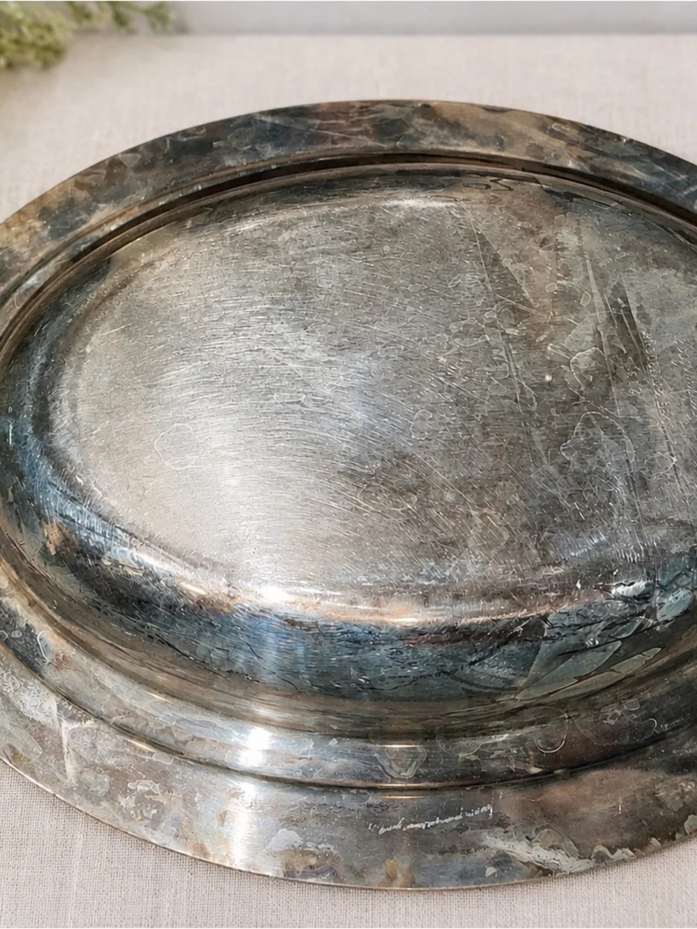Vintage Sheridan Celeste 4000 Silverplate Oval Serving Bowl Art Nouveau